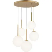 Maytoni Glas pendellampa Basic form, dimbar, Mässing / guld, Vardagsrum / matsal, Glas, Modern, Pendellampa