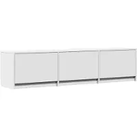 vidaXL TV-skåp med led med låda Vit 165 x 34 x 40 cm Konstruerat trä