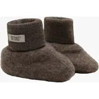 Huttelihut Tofflor - Ullfleece - Brown Melerad - - 86/92 - Tofflor