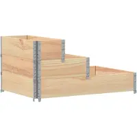vidaXL Pallkrage 3 nivåer 120x80 cm massiv furu