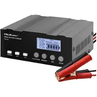 Qoltec - Batteriladdare - för AGM, GEL, LiFePO4, med reparationsfunktion, 12-24V, LCD, 4-stegs laddning - AC 220-240 V - utgångskontakter: 2 - svart