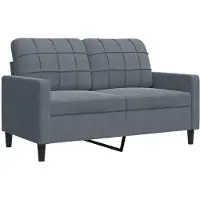 vidaXL 2-sitssoffa mörkgrå 120 cm sammet