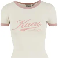 Karl kani T-shirt 'Varsity' ljusbeige / ljusrosa