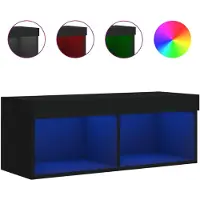 vidaXL Tv-bänk med LED-belysning svart 80x30x30 cm