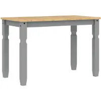 vidaXL Matbord Corona grå 112x60x75 cm massiv furu