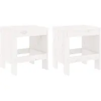 vidaXL Trädgårdspallar 2 st vit 40x36x45 cm massiv furu