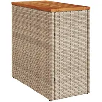 vidaXL Trädgårdsbord med träskiva beige 58x27,5x55 cm konstrotting