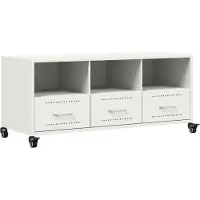 vidaXL Tv-bänk vit 100,5x39x43,5 cm stål