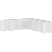 vidaXL Odlingslåda vit 160x160x53 cm PP