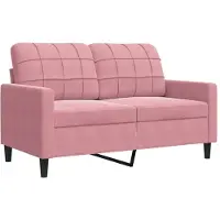vidaXL Soffa 2-sits rosa 120 cm sammet