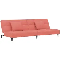 vidaXL 2-sits bäddsoffa med två kuddar Sammetsrosa 375810