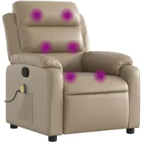 vidaXL Massagefåtölj cappuccino konstläder