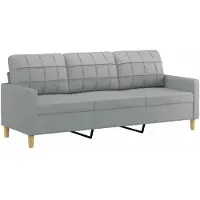 vidaXL 3-sitssoffa ljusgrå 180 cm tyg