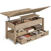 24.Se Soffbord med lyftbar bordsskiva och förvaring - Brun / lyftbart soffbord