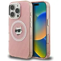 Karl Lagerfeld IML Choupette-logotyp MagSafe-fodral för iPhone 16 Pro Max – Rosa