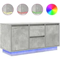 vidaXL TV-bänk med LED-lampor betonggrå 100x41x50 cm