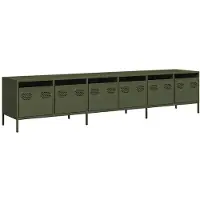 vidaXL Tv-bänk olivgrön 202x39x43,5 cm kallvalsat stål