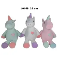 Sun-Day Mascot enhörning 3 färger 22 cm (mix) - pris per st