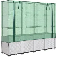 vidaXL Upphöjd plantering med rotinlook 160x40x153 cm, upphöjd trädgårdsplantering, upphöjd blomlåda, 4015845