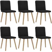 vidaXL Matstolar 6 st svart tyg