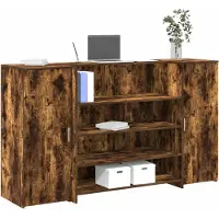 vidaXL Receptionsdisk rökfärgad ek 180x50x103,5 cm konstruerat trä
