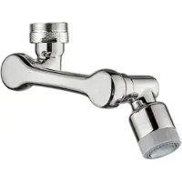 INF 1080º Vridbar Kranförlängare - 2 Vattenutlopp Silver