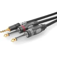 Sommer cable HBA-3S62-0150 jakkabel [1x 3,5 mm jack - 2x 6,3 mm jack (mono)] 1,50 m svart