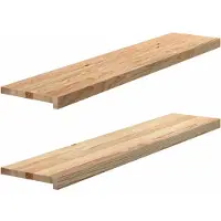 vidaXL Trappstegsmattor 2 pcs obehandlad 120x30x2 cm massiv ek