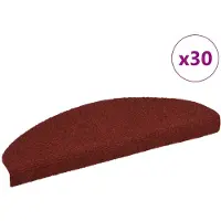 vidaXL Trappmattor självhäftande 30 st 65x21x4 cm bordeauxröd halvrunda stora