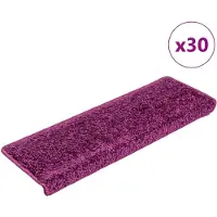 vidaXL Trappmattor 30 st 65x21x4 cm violett rektangulär kant