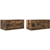 vidaXL TV-bänkar 2 st rökt ek 60x31x25,5 cm konstruerat trä