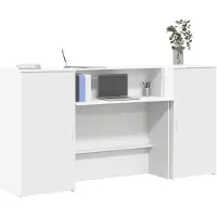 vidaXL Receptionsdisk vit 200x50x103,5 cm konstruerat trä
