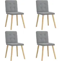 vidaXL Matstolar 4 st ljusgrå tyg