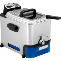 Tefal Oleoclean Pro Inox & Design FR8040, 3,5 l, 1,2 kg, Single, Svart, Rostfritt stål, 2300 W, 348 mm