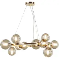 Maytoni Glas pendellampa Dallas, dimbar, Mässing / guld, Vardagsrum / matsal, Metall, Pendellampa
