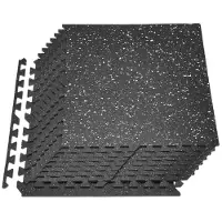 Vevor Pusselträningsmatta, 12 delar träningsmattor, 610 x 610 x 10 mm, set med högdensitets EVA-skummattor, sammankopplade mjuka gummiplattor, skyddande golvstoppning med vita prickar för hemmagym och