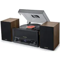 Muse MT-120 MB, Hemmaljud midisystem, Manuell, Svart, Transparent, Trä, 33,45,78 RPM, 45 RPM, FM