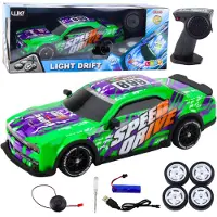 Wisam RC sportbil med fjärrkontroll, belyst kaross Drift grön