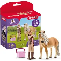 Schleich hstklubb hstleksak fr flickor och pojkar i ldrarna 5+ brudgum med islndsk ponny