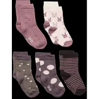 Minymo Strumpor - 5-pack - Ochid Haze m. Mönster - - 19/22 - Strumpor