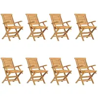 vidaXL Hopfällbara trädgårdsstolar 8 st 56x63x90 cm massiv teak