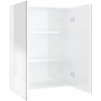 Super Merchant Vidaxl Badrumsskåp med Spegel, 60x15x75 cm, MDF, Blank Vit