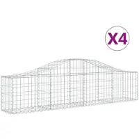 vidaXL Gabion bågformad 4 st 200x30x40/60 cm galvaniserat järn