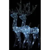 vidaXL Juldekoration renar akryl 2 st 120 cm kallvit