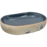 vidaXL Handfat sand och blå oval 59x40x14 cm keramik
