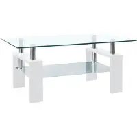 vidaXL Soffbord vit och transparent 95x55x40 cm härdat glas