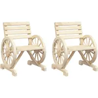 vidaXL Set med 2 Trädgårdsstolar, Fåtöljer med Ryggstöd, Sittplatser med Armstöd Terrass Balkong Patio Utomhus, Trä av 365101