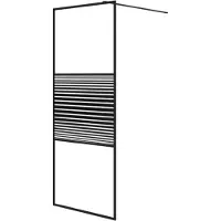 vidaXL Duschvägg svart 80x195 cm klart ESG-glas