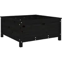 vidaXL Odlingslåda 82,5x82,5x39 cm svart massiv furu