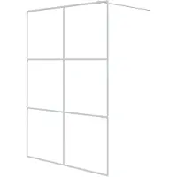 vidaXL Duschvägg vit 140x195 cm klart ESG-glas